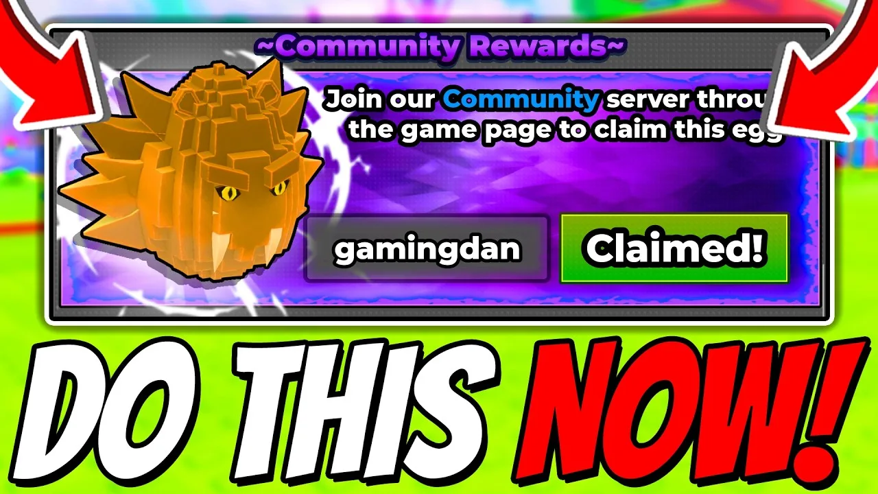 YouTube thumbnail about community rewards in Break and Steal an Egg
