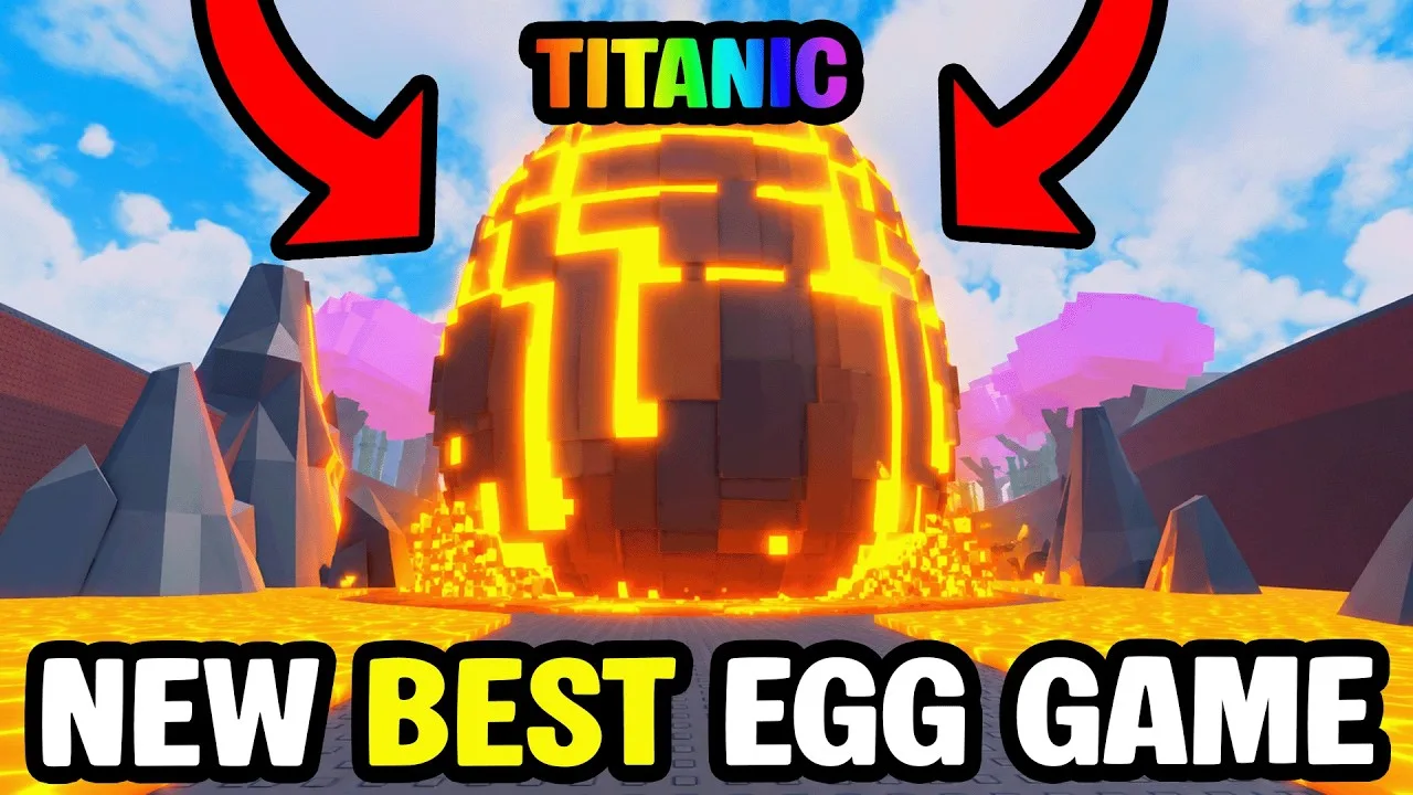 YouTube thumbnail for a Titanic egg run in Break and Steal an Egg